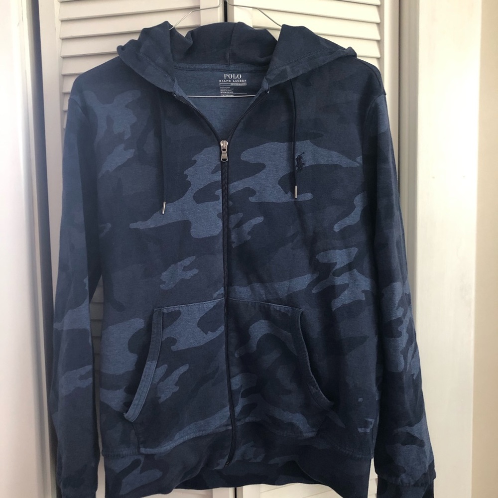 Blue camo zip hoodie